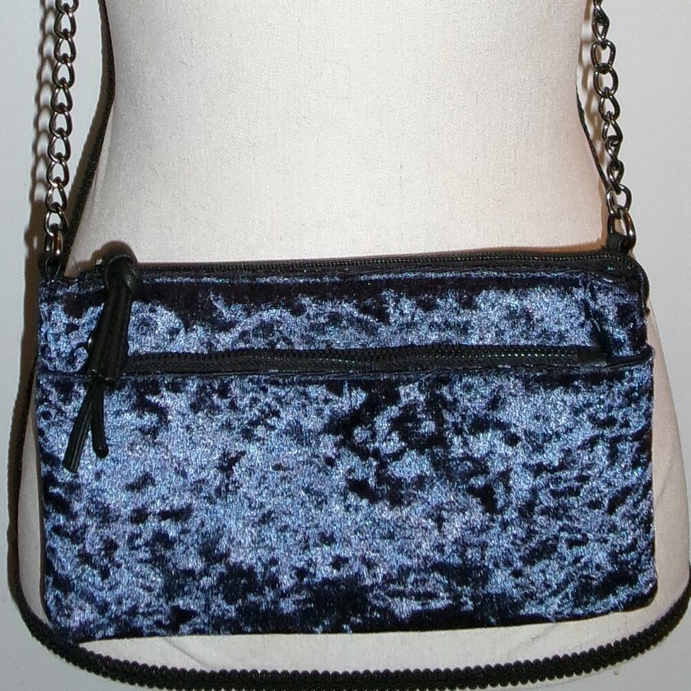 Mudd Sapphire Crushed Velvet Bag